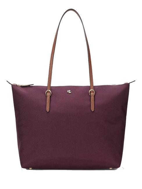 RALPH LAUREN KEATON Bolsa de la compra mediana pinot noir/lrn bronceado - Bolsos Mujer