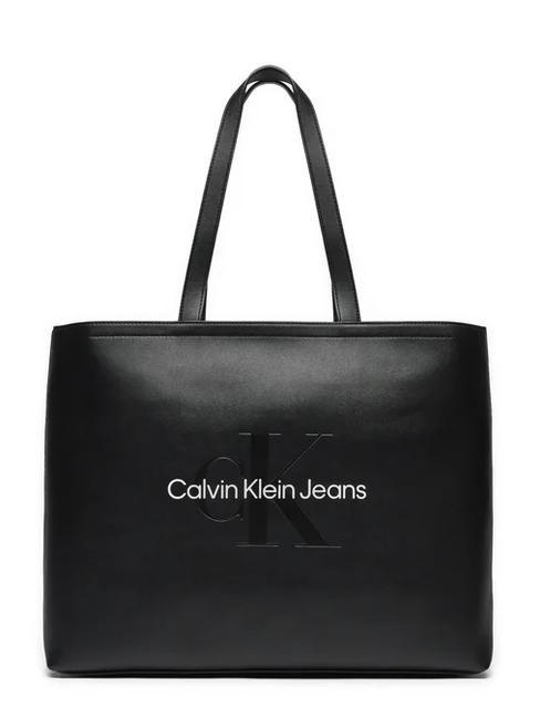 CALVIN KLEIN SCULPTED Tote Bolsa de hombro negro/neutro - Bolsos Mujer