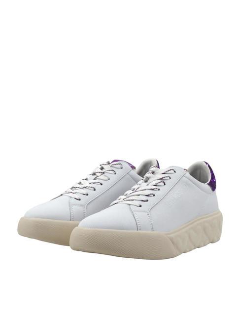 LOVE MOSCHINO HEART 45 Zapatillas de piel blanco/iris - Zapatos Mujer