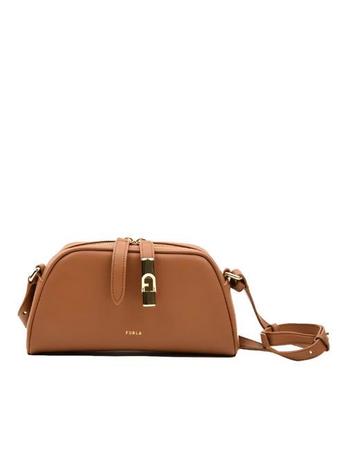 FURLA GOCCIA Bolso bandolera pequeño de piel brandy - Bolsos Mujer