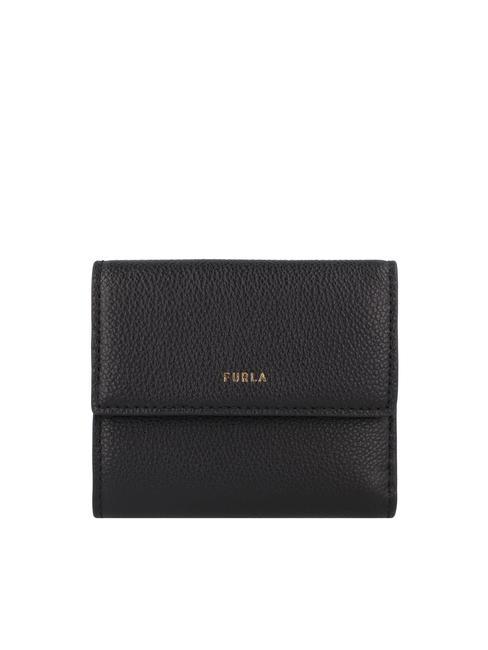 FURLA GOCCIA Cartera plegable mediana de piel negro - Carteras Mujer