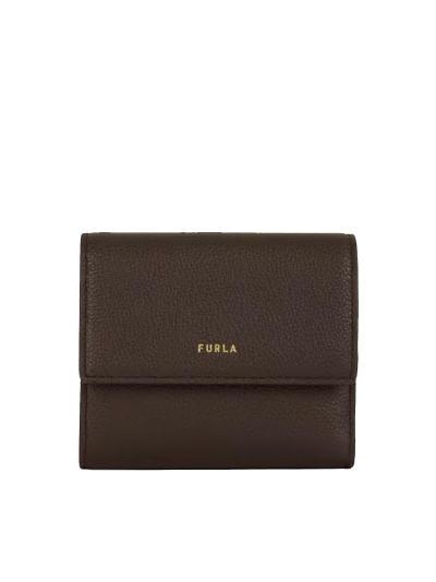 FURLA GOCCIA Cartera plegable mediana de piel chocolate - Carteras Mujer