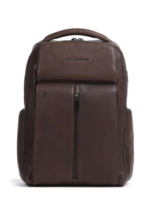 PIQUADRO HEDLEY Mochila de piel para portátil de 15,6" MORO - Mochilas para portátil