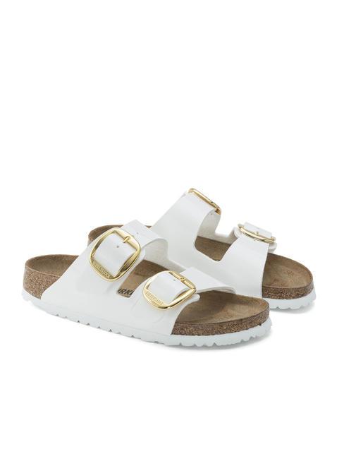 BIRKENSTOCK ARIZONA BIG BUCKLE Sandalia zapatilla charol blanco patente - Zapatos Mujer