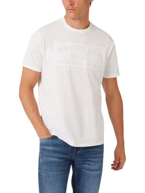 GUESS CLUB LOGO Camiseta con logo en relieve purwhite - camiseta