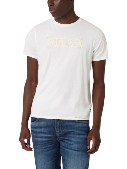 GUESS APPLIQUE Camiseta de algodón purwhite - camiseta