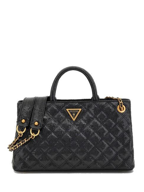 GUESS GIULLY Bolso St lagarto con doble asa NEGRO - Bolsos Mujer