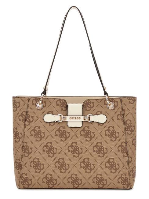 GUESS NOLANA Bolso shopper de hombro logotipo de leche/hueso - Bolsos Mujer