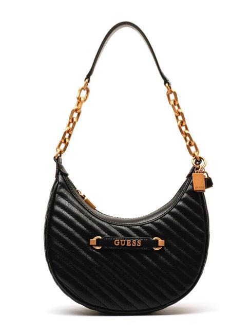 GUESS SELA Bolso acolchado media luna NEGRO - Bolsos Mujer