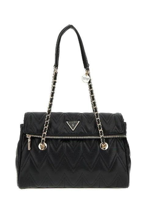 GUESS EDA 3 Bolso bandolera con asas de cadena NEGRO - Bolsos Mujer