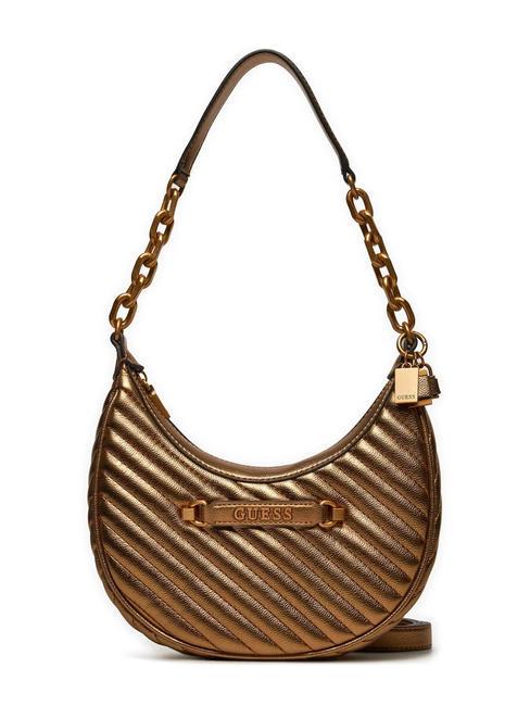 GUESS SELA Bolso bandolera metalizado bronce - Bolsos Mujer