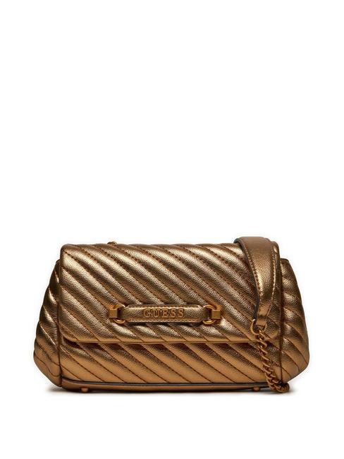 GUESS SELA Bolso convertible metalizado bronce - Bolsos Mujer