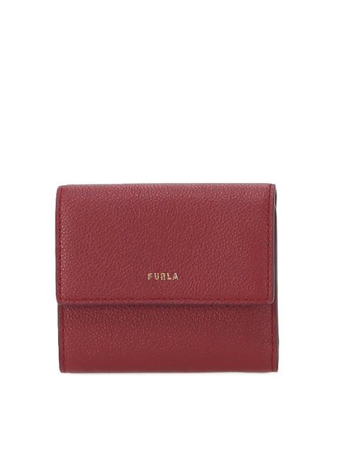 FURLA GOCCIA Cartera plegable mediana de piel CEREZA d - Carteras Mujer