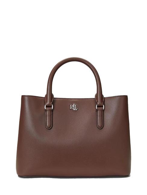 RALPH LAUREN MARCY Bolso de mano, con bandolera, en piel caoba oscura - Bolsos Mujer