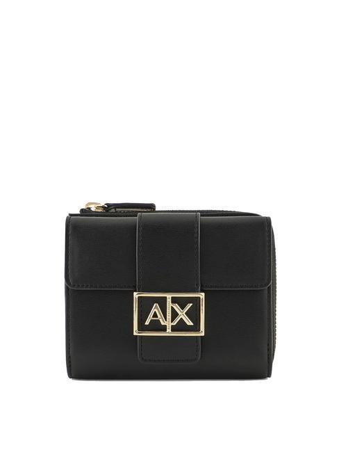 ARMANI EXCHANGE A|X BUCKLE Mini billetera con solapa y cremallera negro - Carteras Mujer