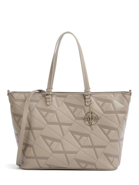 ARMANI EXCHANGE LOGO EMBOSSED Bolso shopper de hombro pisco/pisco oscuro - Bolsos Mujer