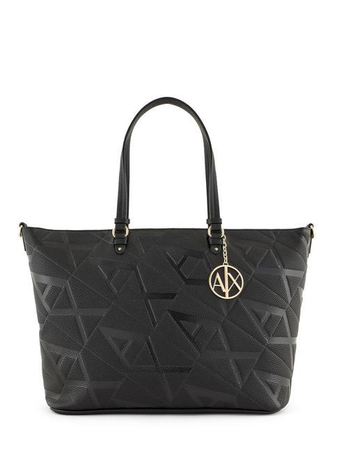 ARMANI EXCHANGE LOGO EMBOSSED Bolso shopper de hombro negro Negro - Bolsos Mujer