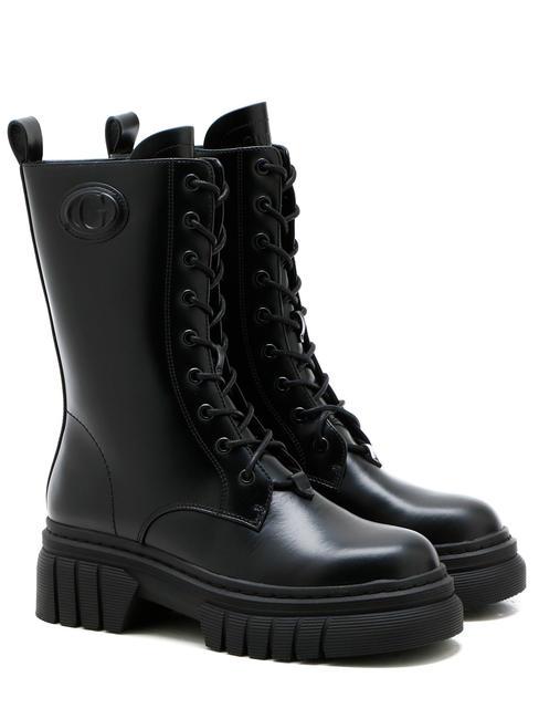 GUESS ANITA  Botas militares de cuero Negro / negro - Zapatos Mujer