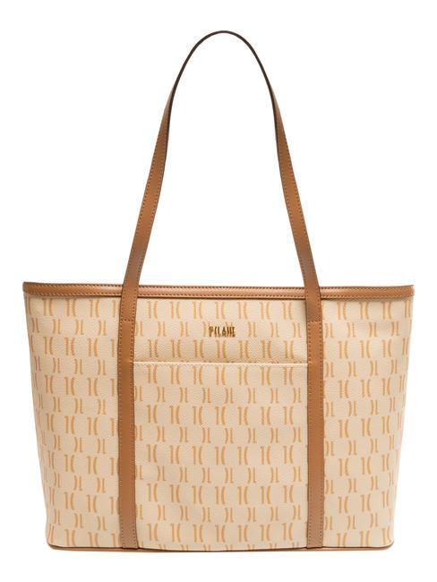 ALVIERO MARTINI PRIMA CLASSE MONOGRAM Bolso shopping con logo estampado crema - Bolsos Mujer