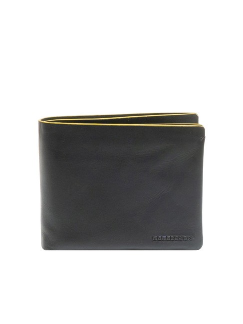 MOMO DESIGN BICOLOR Monedero con solapa de piel amarillo negro - Carteras Hombre