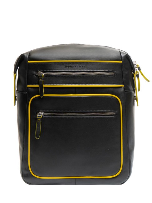 MOMO DESIGN BICOLOR Mochila de piel para portátil de 15,6" amarillo negro - Mochilas para portátil