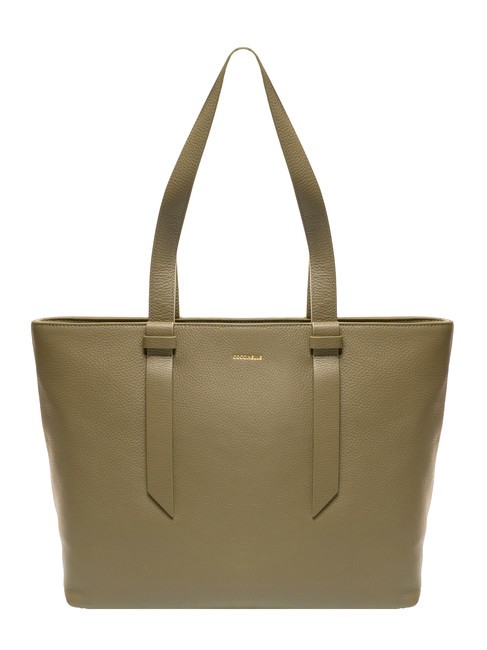 COCCINELLE MALORY  Shopper de hombro, en piel. verde laurel - Bolsos Mujer