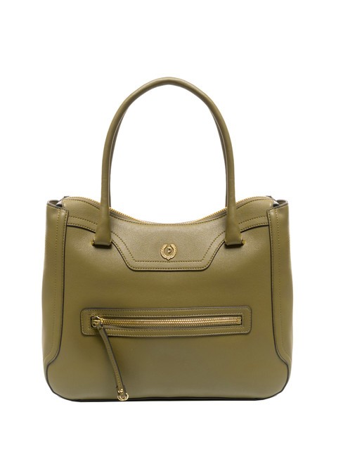 POLLINI ZIPPER Bolso de mano con bandolera aceituna - Bolsos Mujer