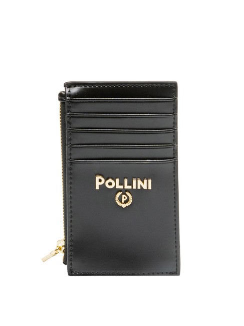 POLLINI METALLIC LOGO Monedero plano negro - Carteras Mujer