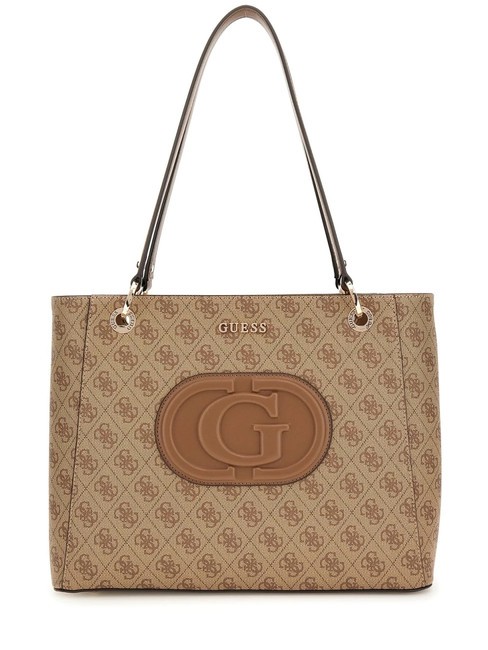 GUESS ECO MIETTA NOEL  Bolsa de la compra logotipo de café con leche / marrón - Bolsos Mujer