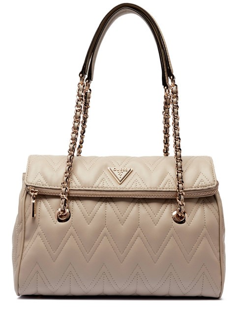 GUESS EDA 3 Bolso bandolera con asas de cadena gris pardo - Bolsos Mujer