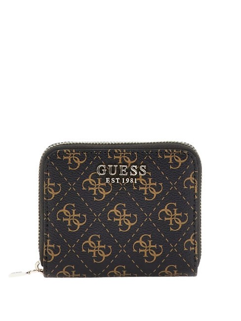 GUESS LAUREL 4G Cartera mini con cremallera marrón - Carteras Mujer