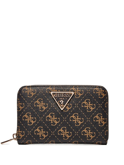 GUESS LAUREL 4G Cartera con cremallera para mujer  marrón - Carteras Mujer