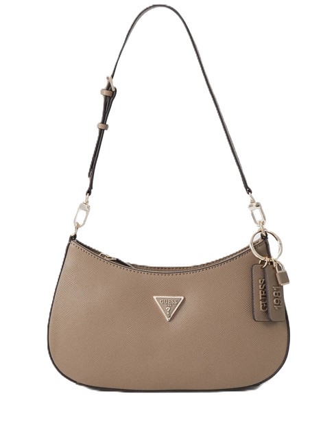 GUESS NOELLE bolso de hombro con cremallera en la parte superior marrón oscuro - Bolsos Mujer