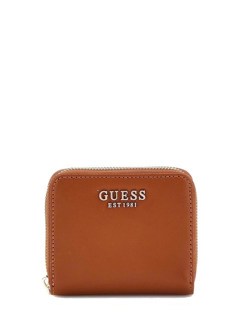 GUESS LAUREL  Cartera mini con cremallera COGNAC - Carteras Mujer