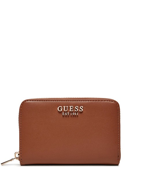 GUESS LAUREL  Cartera mediana con cremallera alrededor COGNAC - Carteras Mujer