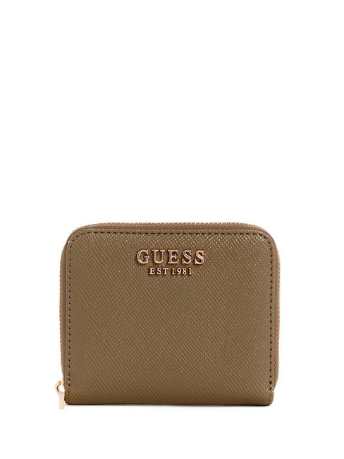 GUESS LAUREL  Cartera pequeña con cremallera marrón oscuro - Carteras Mujer