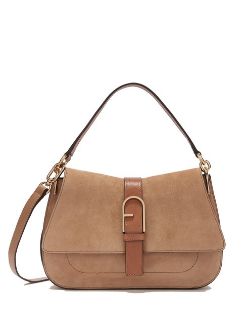 FURLA FLOW Bolso de piel ante desierto - Bolsos Mujer