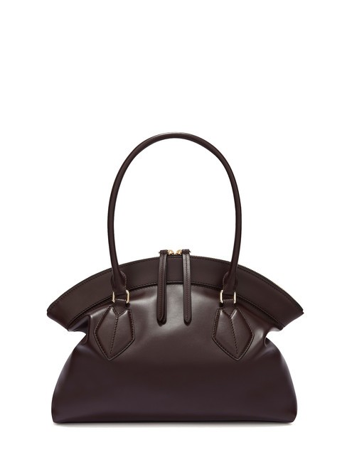 FURLA ERICA Bolso bandolera de piel café oscuro - Bolsos Mujer