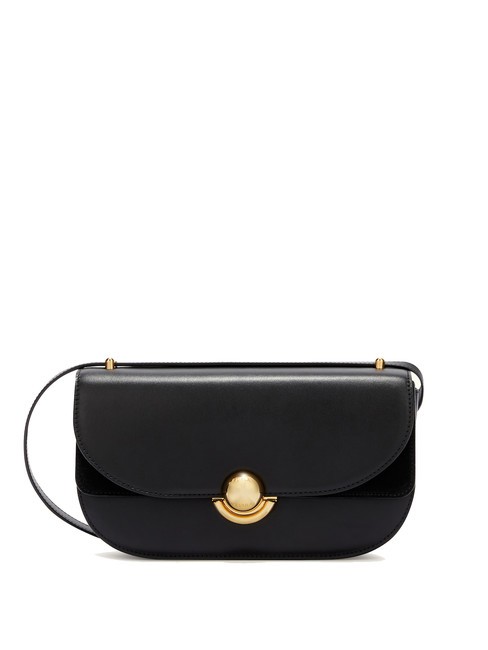 FURLA SFERA Bolso bandolera de piel con solapa negro - Bolsos Mujer