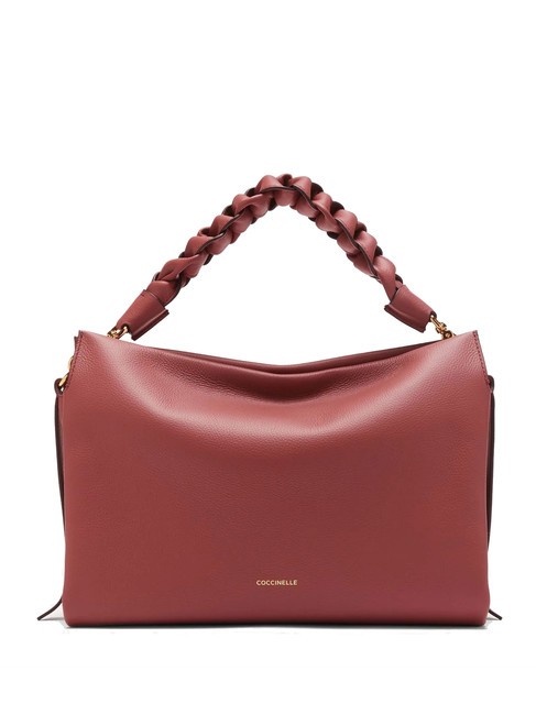 COCCINELLE BOHEME Bolso de mano, con bandolera, en piel brandy/verde.rojo - Bolsos Mujer