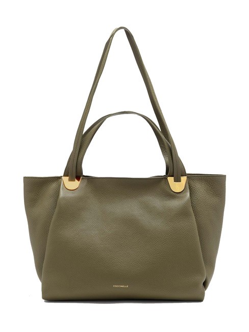 COCCINELLE OLIVER Bolso de piel con doble asa verde laurel - Bolsos Mujer