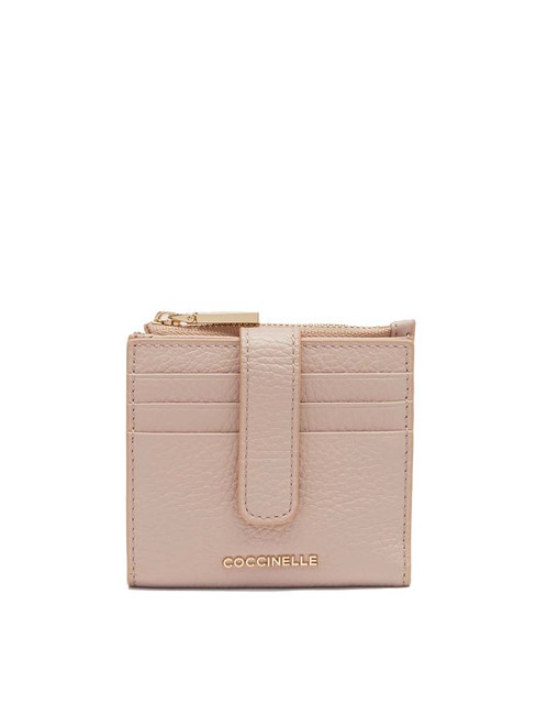 COCCINELLE METALLIC SOFT Cartera mini de piel rosetas - Carteras Mujer