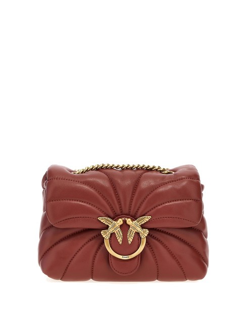 PINKO LOVE PUFF MINI Mini bolso bandolera en napa ocre rojo-oro antiguo - Bolsos Mujer