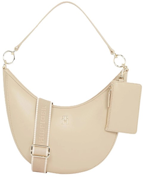 TOMMY HILFIGER MONOTYPE Bolso bandolera con bolsita beige - Bolsos Mujer