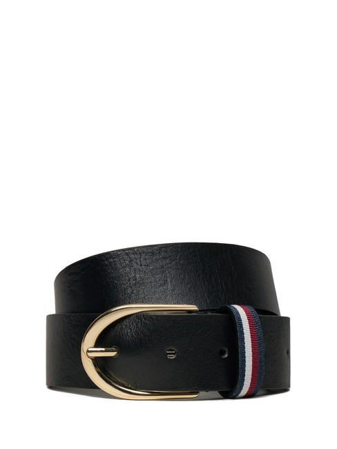 TOMMY HILFIGER CORPORATE Cinturón de cuero negro - Cinturones