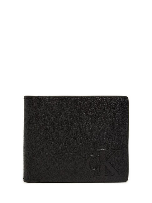 CALVIN KLEIN CK JEANS LOGO EMBOSS Cartera de cuero pvh negro - Carteras Hombre