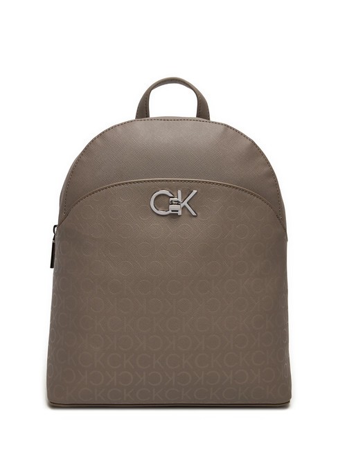 CALVIN KLEIN RE-LOCK  Mochila de mujer pu monograma de ceniza - Bolsos Mujer