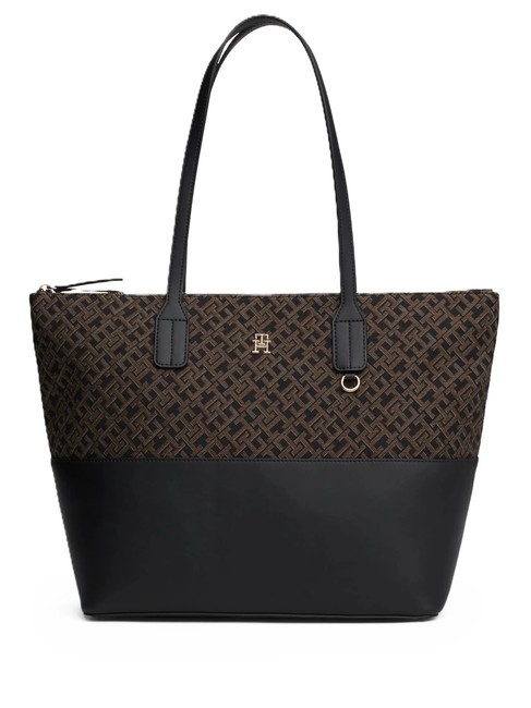 TOMMY HILFIGER JACQUARD Bolso shopping al hombro negro - Bolsos Mujer