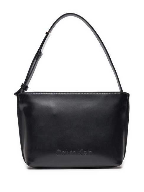 CALVIN KLEIN EMBOSSED CALVIN  Bolso de hombro negro - Bolsos Mujer