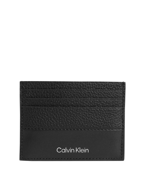 CALVIN KLEIN SUBTLE MIX Tarjetero plano de piel ck negro saffiano - Carteras Hombre